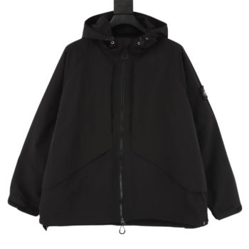 Stone Island Multi-pocket Windbreaker Zipper Black Hoodie