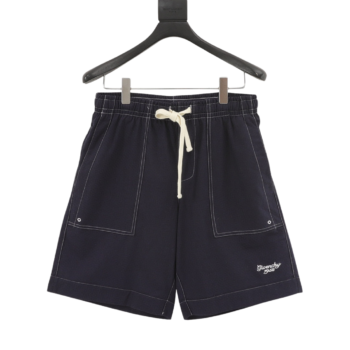 Givenchy Denim Linen Embroidered Shorts