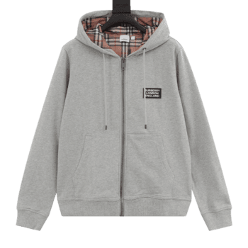 Burberry Zip-up Gray Hoodie