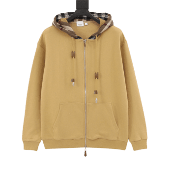 Burberry Zip-Up Khaki Hooded Jacket