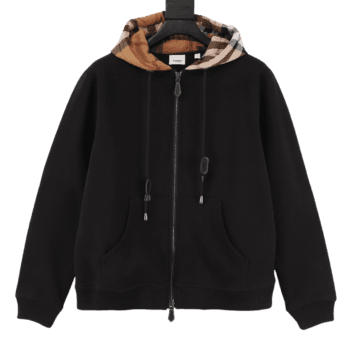 Burberry Zip-Up Black Hooded Jacket