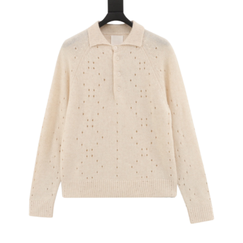 Givenchy Hollow Wool Lapel Sweater