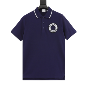 Burberry Towel Embroidery Royal Blue Polo T-Shirt