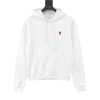 Amiri Heart Logo Hoodie White