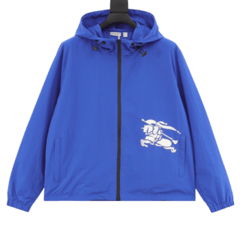 Burberry Royal Blue Woven Horse Zipper Hoodie