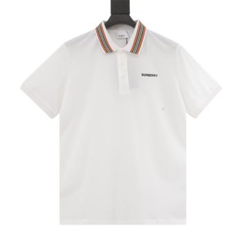 Burberry Stripe Neckline Polo T-Shirt