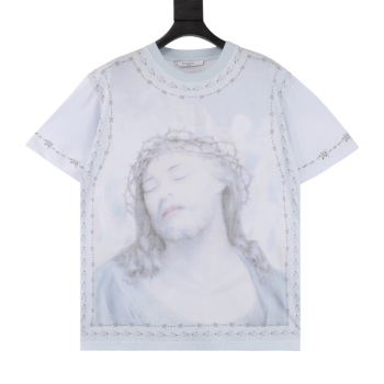 Givenchy Jesus Print Crew Neck T-Shirts