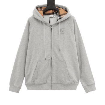 Burberry Zipper Gray Hoodie