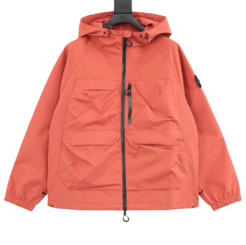 Stone Island Multi-pocket Jacket Zipper Red Hoodie