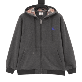 Burberry Gray Zipper Hoodie
