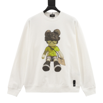 Fendi Bear Print Round Neck Sweatshirt