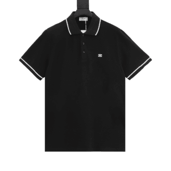Celine Triomphe Polo Shirt Black
