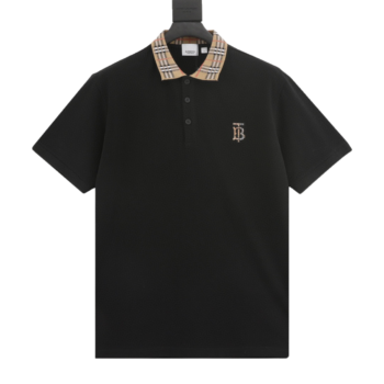 Burberry Short Sleeve Polo Black Shirt