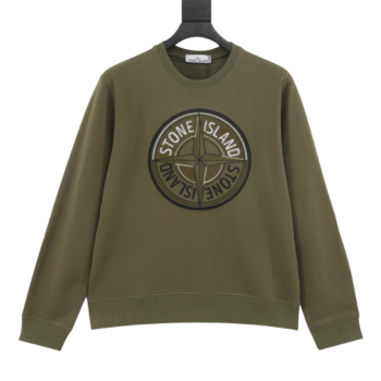 Stone Island Compass Embroidery Round Neck Sweatshirt
