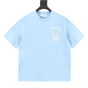 Amiri Embroidered Light Blue T-shirt