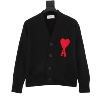 Amiri Heart Embroidered Black Sweater
