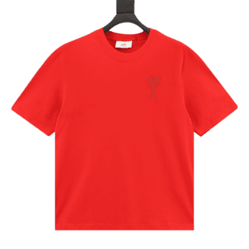 Amiri Embroidered Short Sleeves Red T-shirt