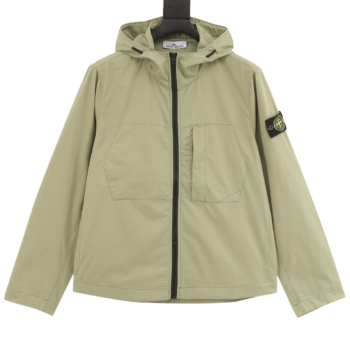 Stone Island Zip Up Green Hoodie