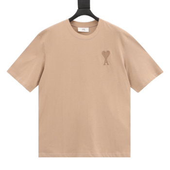 Amiri letter Embroidered Brown T-shirt