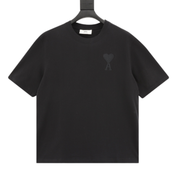 Amiri Short Sleeves Embroidered Black T-shirt
