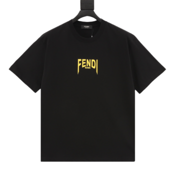 Fendi Printed Short Sleeve Black T-Shirt