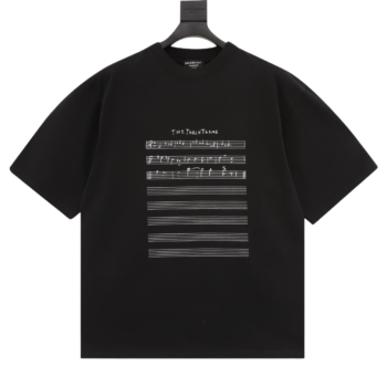 Balenciaga Music Print Crew Neck T-Shirt