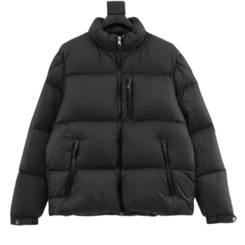 Moncler Leather Zipper Short Down Jacket