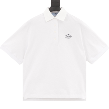 Prada Embroidered Lapel T-Shirts