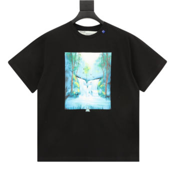 Off White Waterfall Print T-Shirt