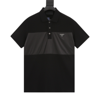 Prada Nylon Stitching Polo Shirts