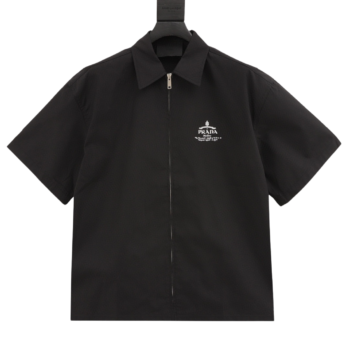Prada Slogan Woven Polo Shirts