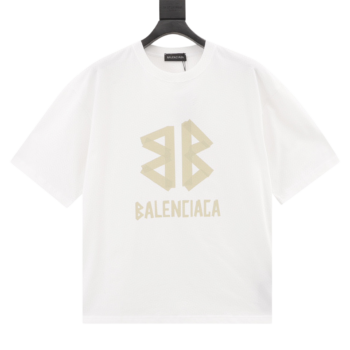 Balenciaga Yellow Tape Double B Letter T-Shirt