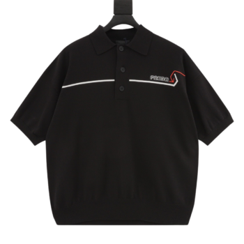 Prada Arrow Knit Polo Shirts
