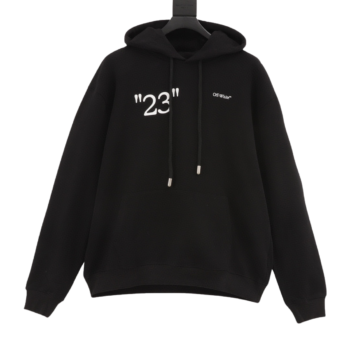 OFF WHITE Zebra Crossing Lettering Print Hoodie